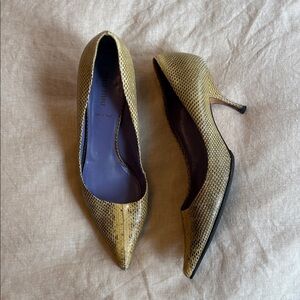 Miu Miu Yellow & Black Snakeskin Heels